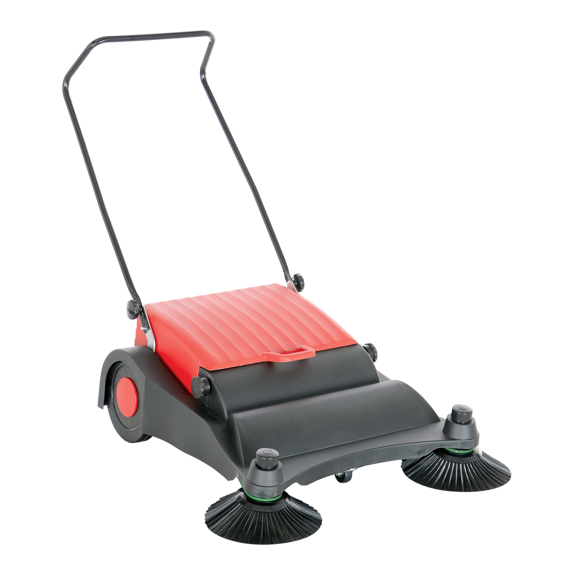 Vestil Large Belt-Driven Manual Brush Sweeper - 32.5in. Sweeping Width, Adjustable Height, Folding Handle, Model# JAN-LG